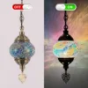 Lampe suspendue craquelée bleu paon coloré