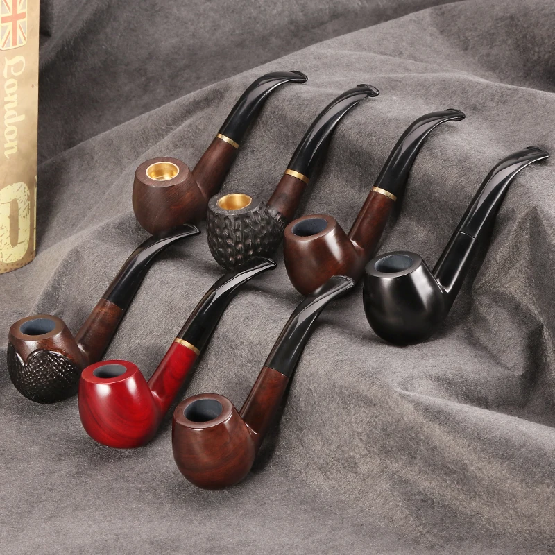 Luxury Portable Wooden Smoking Pipe with Stand & Gift Box