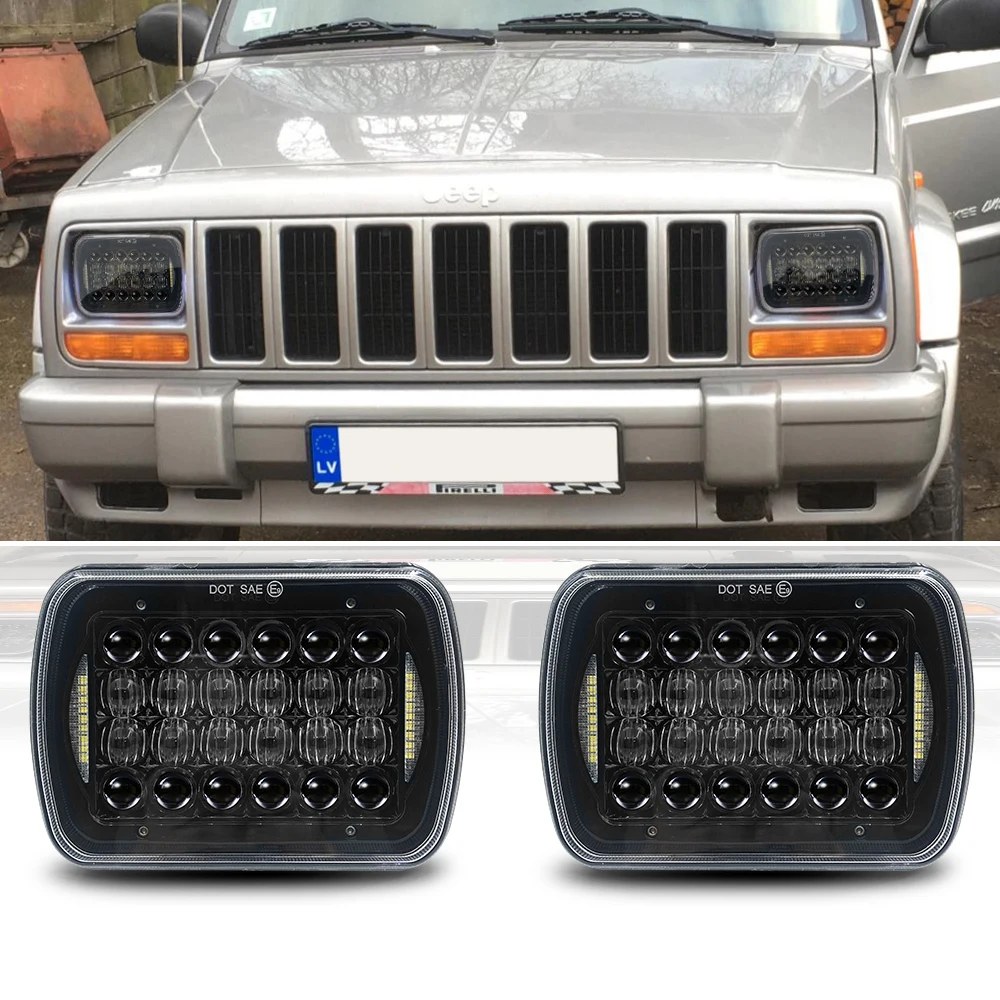 5d 7 Inch Led Square Headlight With High Low Sealed Beam Replace Light For Jeep  Wrangler Yj - Buy 7 Inch Headlight,Headlight 7 Inch,Led Square Headlight  Product on 