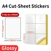 Glossy White 6-Up on a sheet