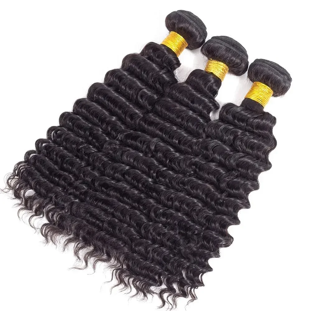 Deep Wave Brazilian Virgin Human Hair Extensions Wet And Wavy Curly Bundles_voghion.com