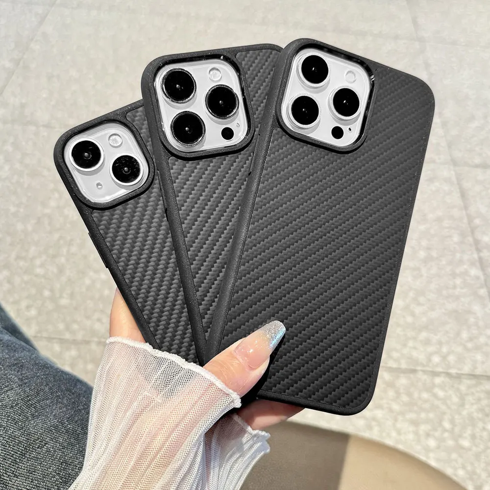 Aramid Fiber Phone Case For Iphone 15 14 13 12 11 7 Xr Xs Max Pro Plus Simple Business Skin Friendly Anti Fall Sjk481 Laudtec details