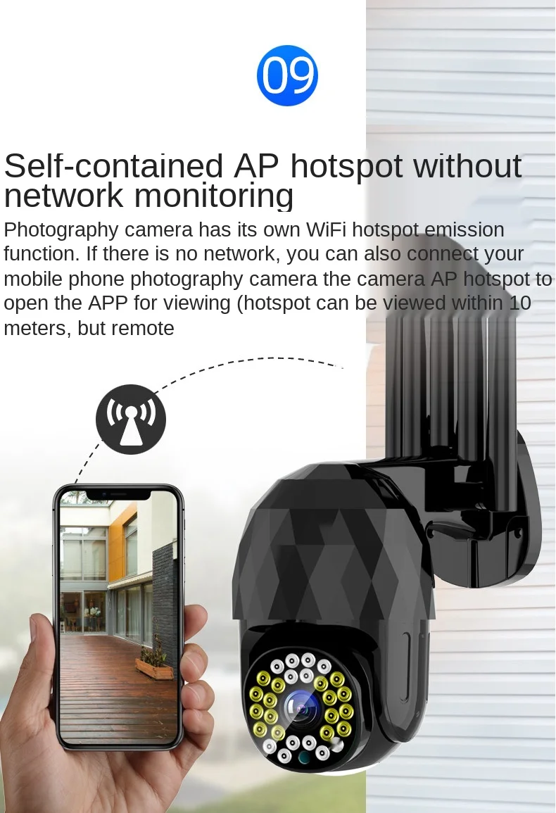 Wifi à Prova Água ao ar Câmera de Segurança em Casa Câmera de Vídeo Wifi Câmera Dwaterproof Livre Cor Visão Noturna Inteligente Cctv Vigilância 3mp ip 28led 8 Segurança e Proteção