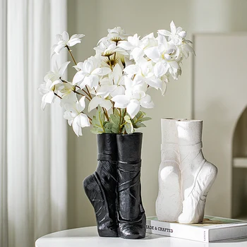 Wholesale Modern Nordic Table Vase for Wedding Centerpiece Ballet Shoes Shape Vase Ceramic Porcelain Vases for Home Decor