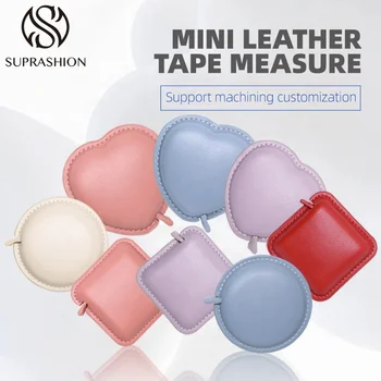Measuring clothes and body, three circumference leather tape measure can print logo gifts, PU leather small tape measure