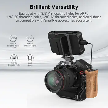 SmallRig Aluminum Alloy Film Movie Making Camera Video Cage for Canon R5/R6/R5 C with BG-R10 Battery Grip 3464B detail image