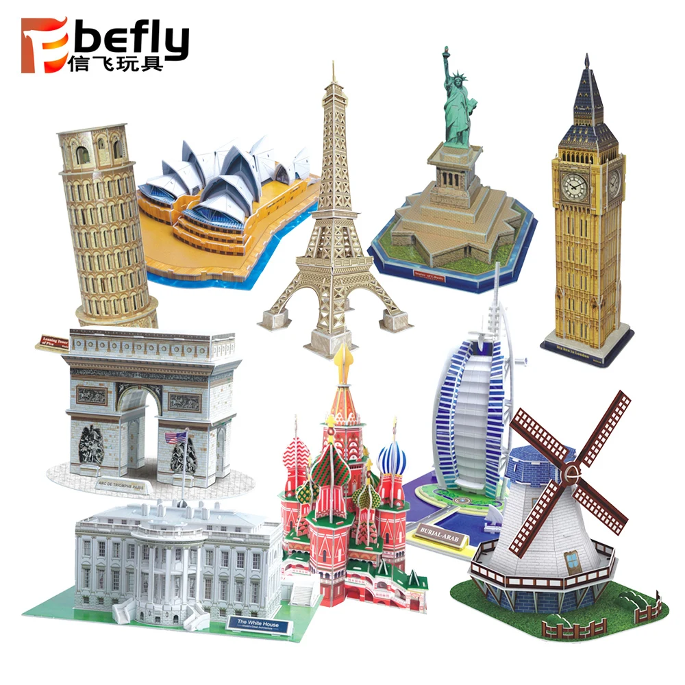 ROBUD 3D Jigsaw Puzzle for Kids Wooden Mini Empire State Building Model 34PCS