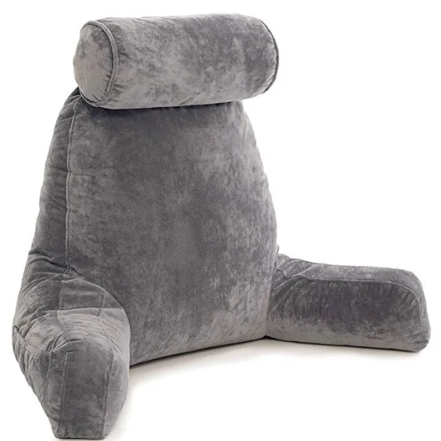 Premium Shredded Memory Foam Big Reading Pillow with Arms