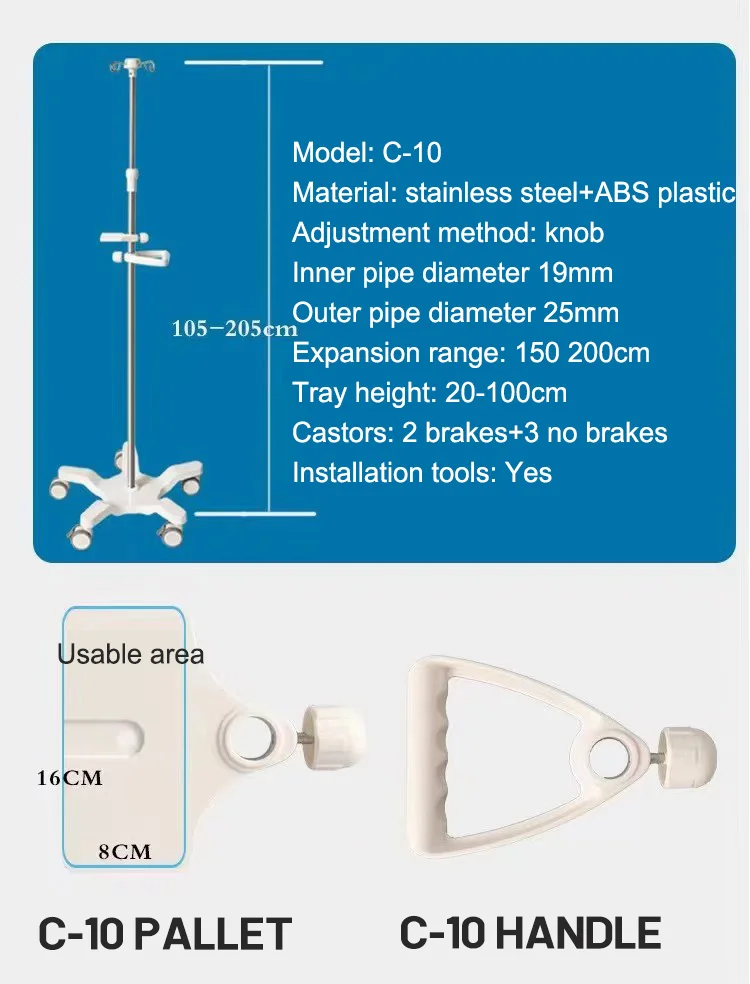 Winfair Hospital Medical Heavy Duty Iv Drip Infus Infusion Pump Pole