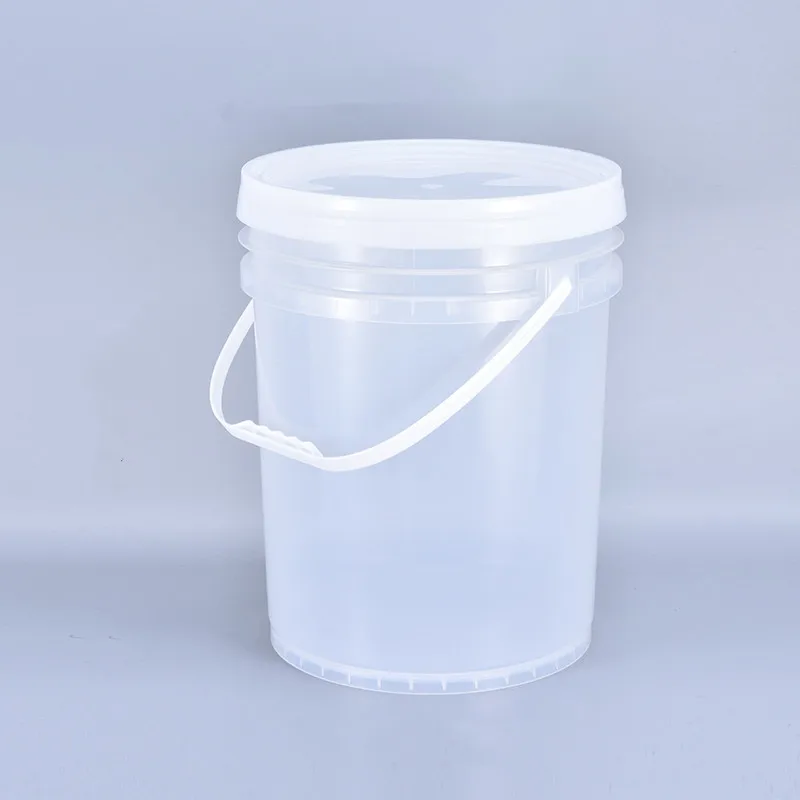 20 л Прозрачное пластиковое ведро с крышкой 5 галлонов пищевые полипропиленовые ведра для упаковки жидкости