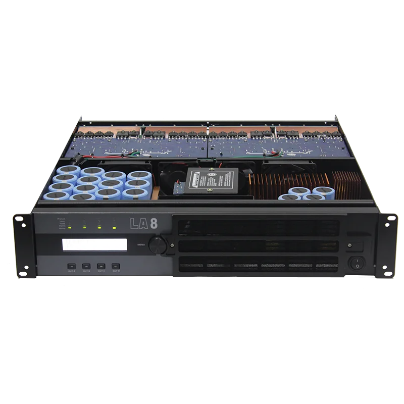 LA8 Professional Class 2000W 4-Channel Power Karaoke Stereo Amplifier TD Audio Stage DSP Module Receiver & Amplifiers