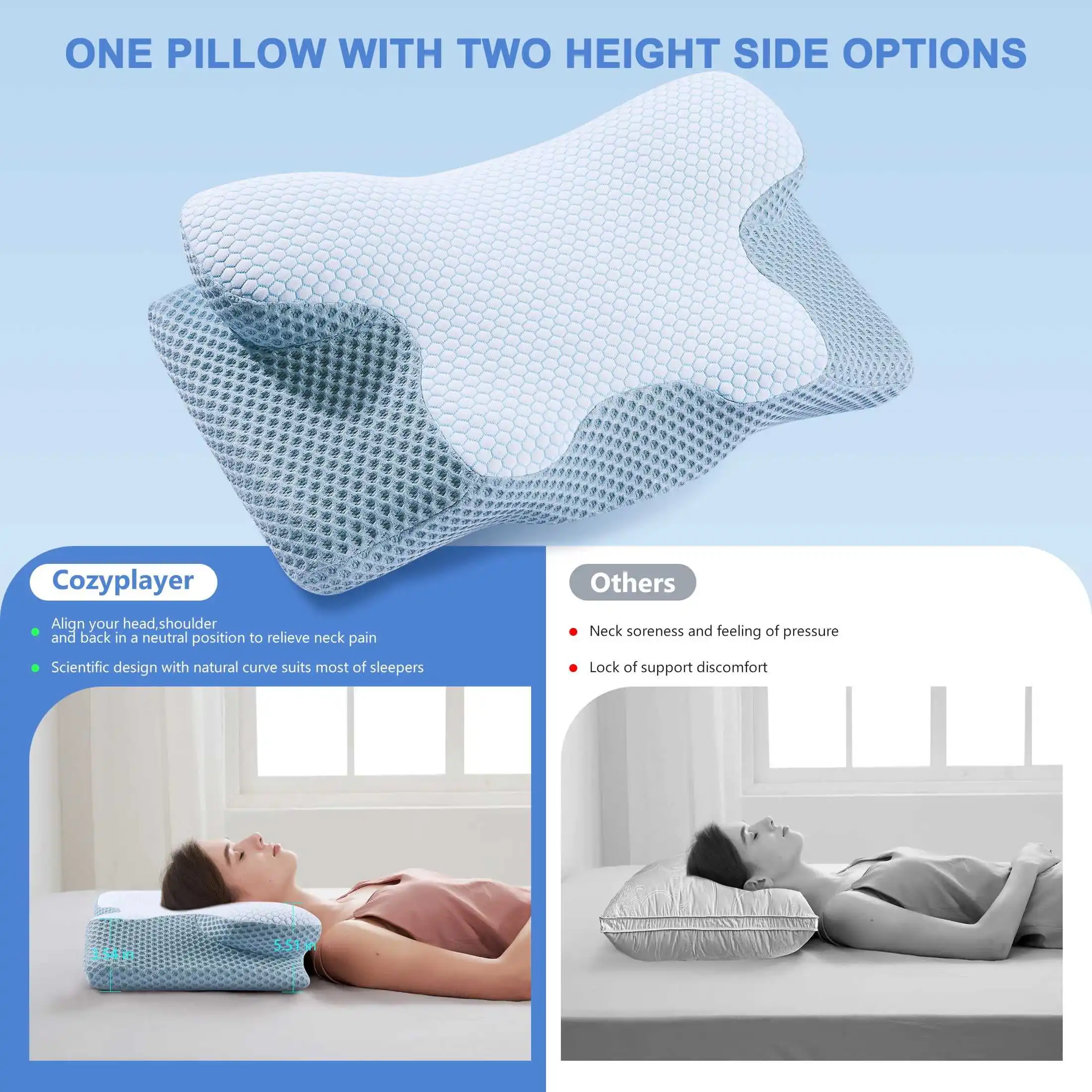 Lianda P094 Best Selling Custom Sleep Orthopedic Pillow Memory Foam