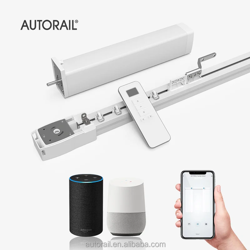 Autorail Wireless Remote Control Motorized Curtain Rail with Smart Curtain Motor