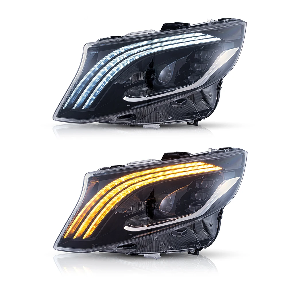 product yea upgrade to maybach style headlights w447 head light led lights for mercedes benz vito v class v260 headlight 2016 -19