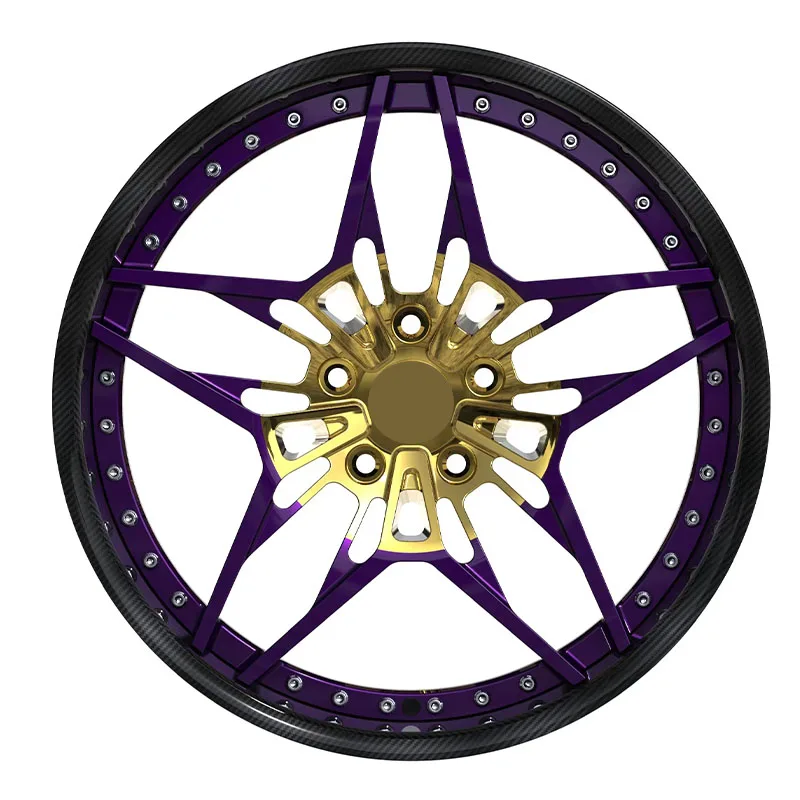 Two Pieces of Personalization Custom 18 19 20 21 22 23 24 Inch Car Wheels T6061 Aluminum Alloy Forged Wheels factory