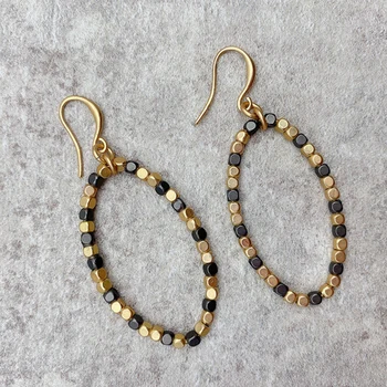 Fashion Statement Earrings Big Geometric earrings For Women Dangle Copper bead Drop Earring modern Jewelry