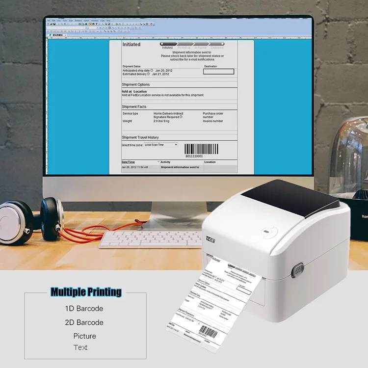 110mm Express Shipping Label printer USB Port Blue Tooth Thermal Barcode Label Printer Suitable for Amazon, Ebay, Shopify.