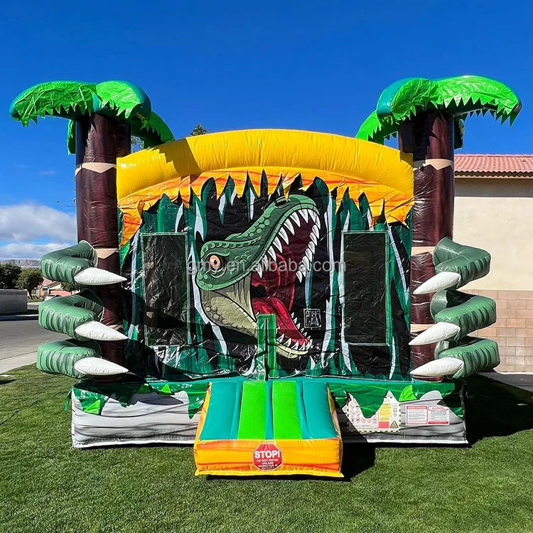 Customized Kids Bouncy Castle Inflatable Dinosaur Bounce House PVC Outdoor Jumping Bouncer Castle Dino Theme moonwalk for kids