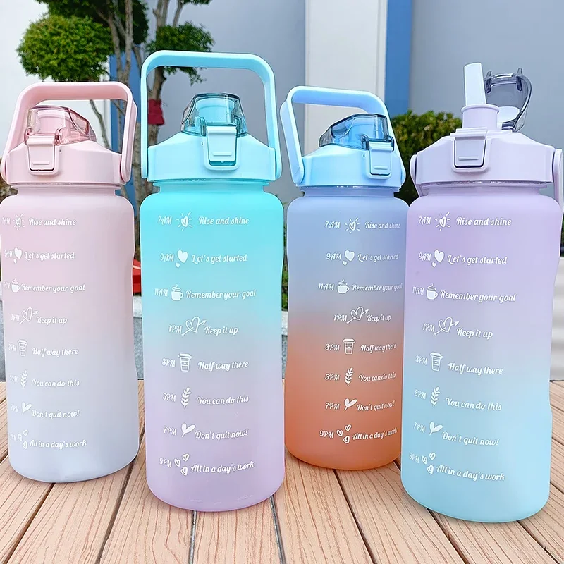 2 Liters Water Bottle Motivational Drinking Bottle Sports Water Bottle ...