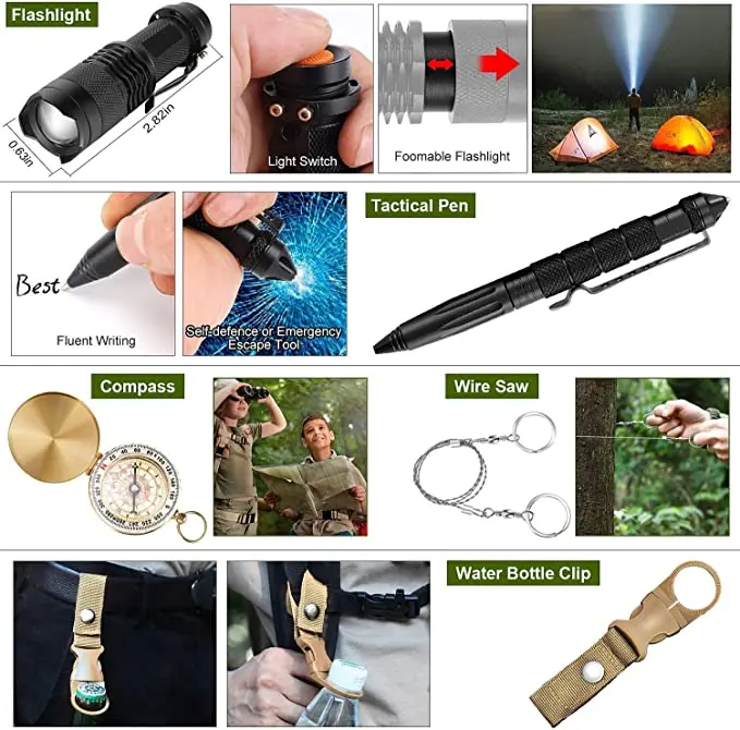 Gifts Ideas 32 in 1 Camping Professional Emergency Survival Gear Tool Earthquake Survival Kit for Dad Men Husband factory