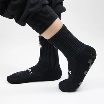 Manufacturers designers luxury men kids custom logo long sports grip socks for football soccer