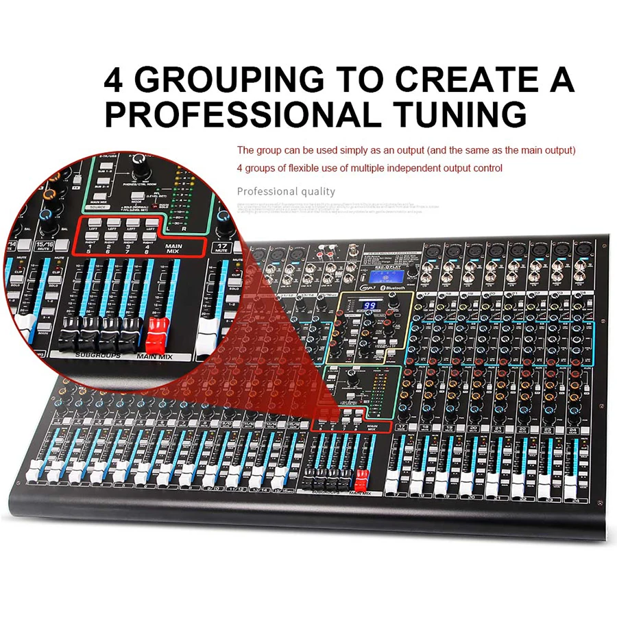 Biner Dx24c Professional Audio Mixer Builtin 99 Kinds Of Dsp Reverb