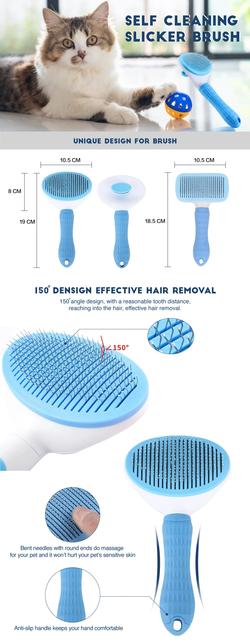 Self Cleaning Pet Brush Hair Remover Grooming Comb Buy Pet Hair