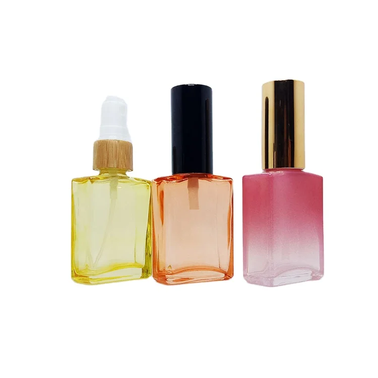 Free Sample Luxury Woman Fashion 30ml 50ml Heavy Square Spray Clear Black Glass Perfume Atomizer Oil Bottle 50 ML Wholesale