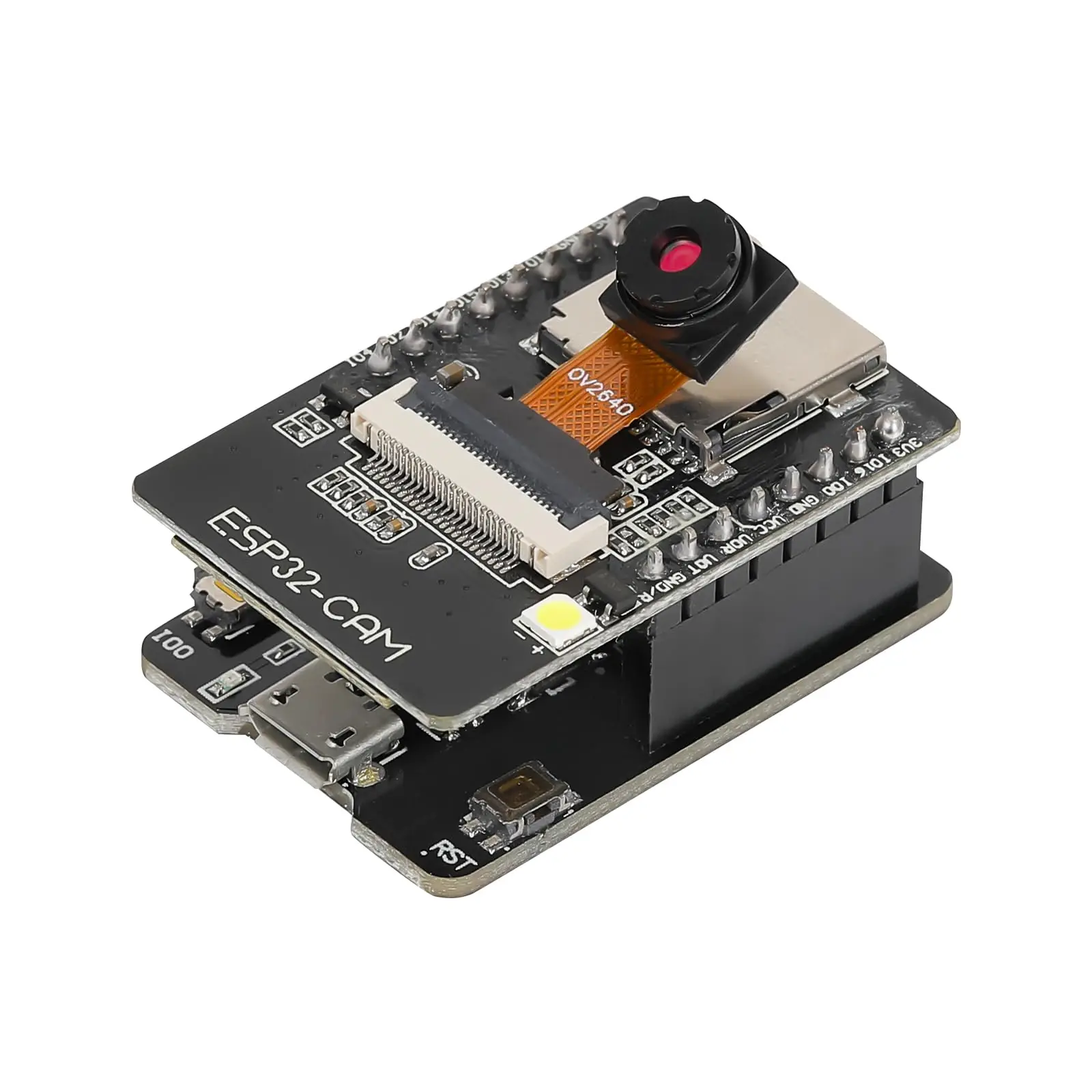 Aideepen ESP32-CAM W BTボード マイクロUSBからシリアルポート CH-340G搭載 OV2640 ESP32-CAM-MB付き 電子部品用