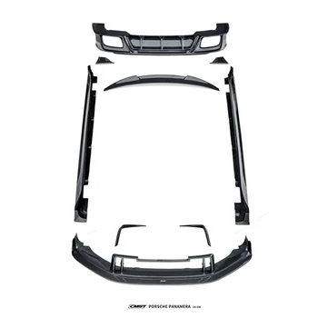 For Porsche Pananmera 976 2024 + Front Lip Side Skirts and Rear Diffuser Spoiler CMST Style Dry Carbon Fiber Automotive Parts