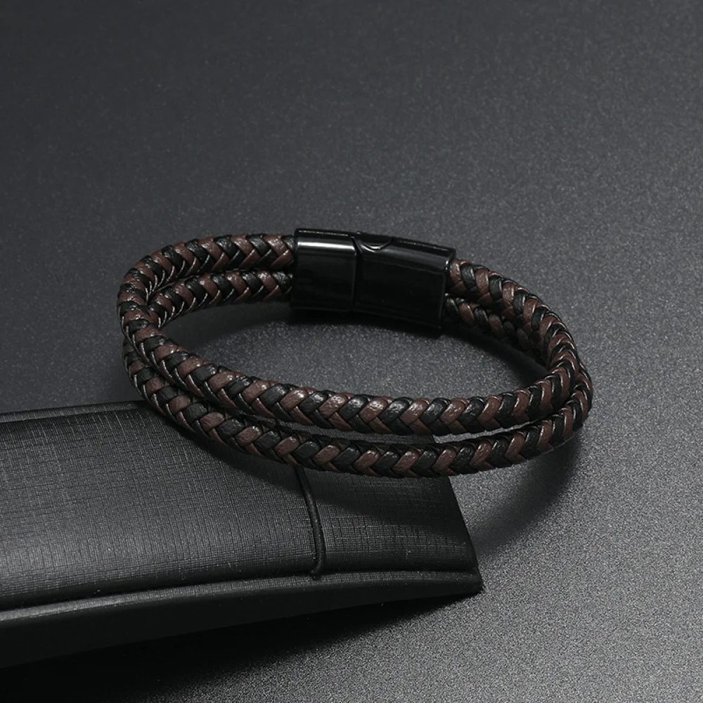 Unisex Men's Genuine Leather Hand Jewelry Vintage Handmade Braided ...