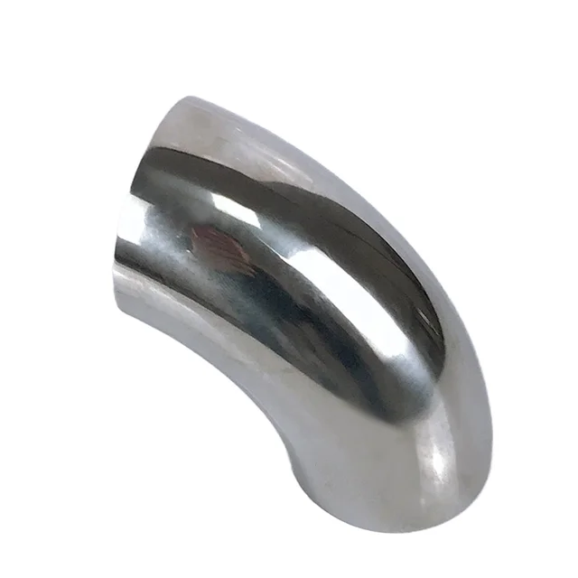 Aohoy 90 Degree Weld Elbow SS304/SS316 Sanitary Stainless Steel Long Pipe Fitting Food Grade 3A Mirror Polishing 90 Degree Bend