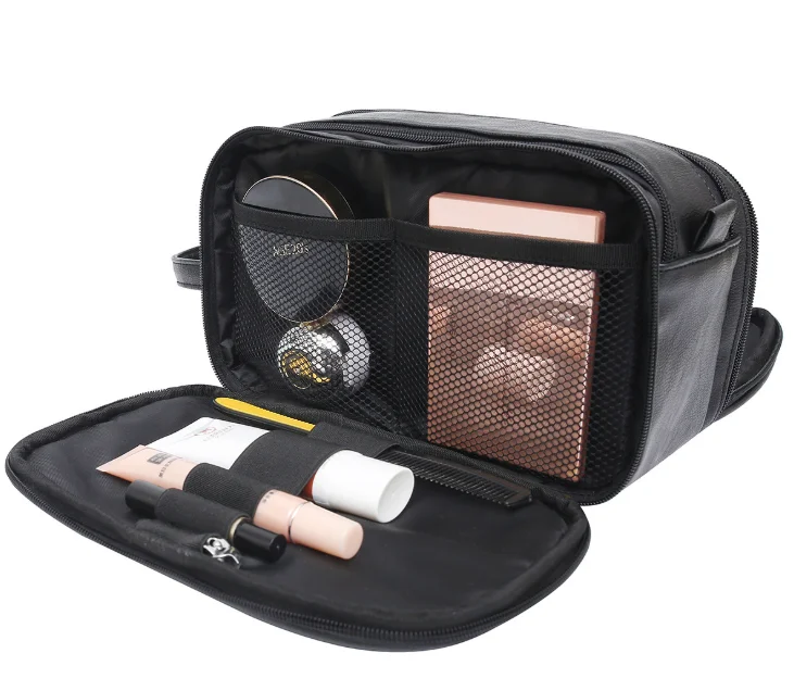 Wholesale Personalized Custom Dopp Kit Organizer Travel Shaving Genuine Leather Cosmetic Bag Toiletry Bag for Men