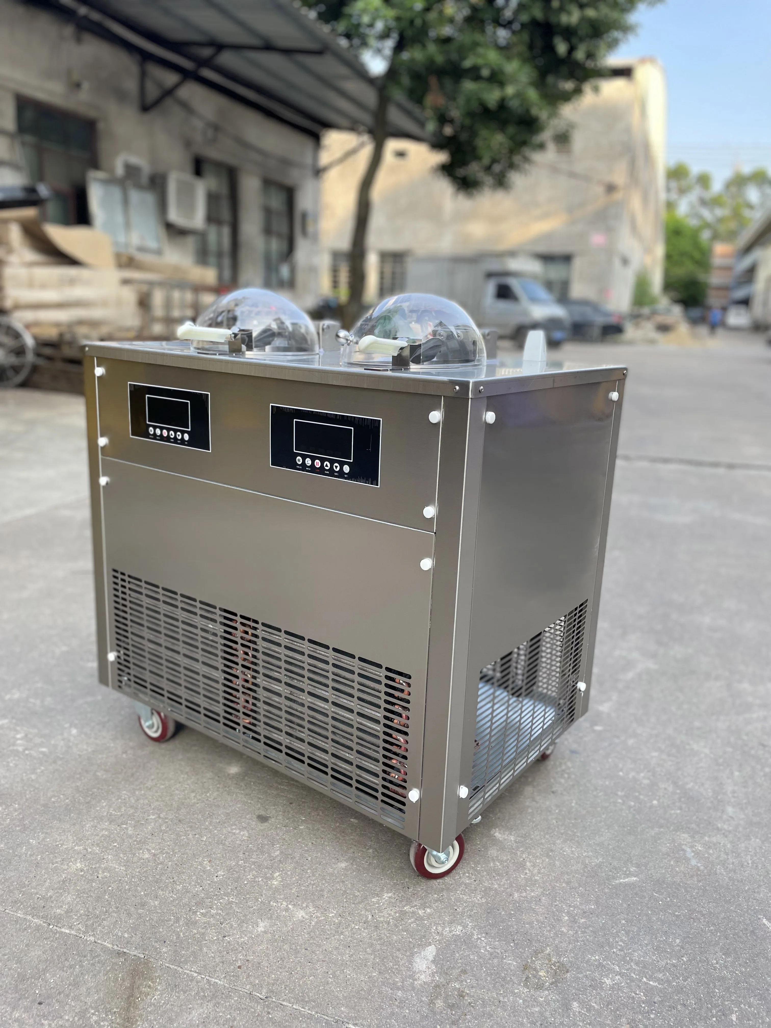 Commercial 20l/h Single Phase Italian Gelato Machine Double Cylinder