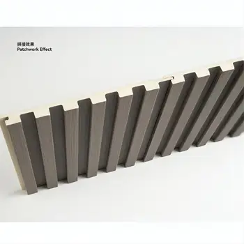 Waterproof WPC Wall 3D boards Bamboo charcoal grille Solid Fluted Wall Panel