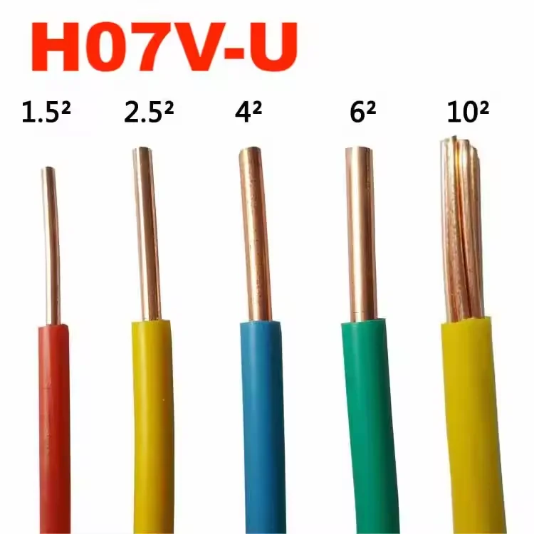 H07 V-U/R (bv /bvr) 1.5 2.5 PVC-isoliertes Leiter kabel Einzel draht HO7V-U HO7V-R kabel