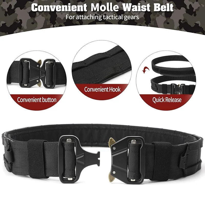 Premium Multifunctional Camping and Everyday Use Quick-release Buckle Waist Belt Quick Release Tactical Heavy Duty Belt