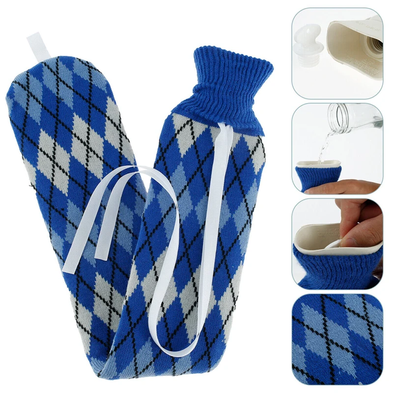 hot selling knitted removable long rubber hot water bottle cover for waist hand foot warm