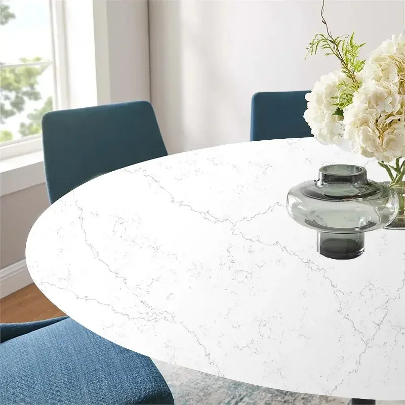 Factory Direct Price Alabaster White Black Smooth Lines Artificial Quartz  Engineered Stone for Countertops Vanity Top Table Tops