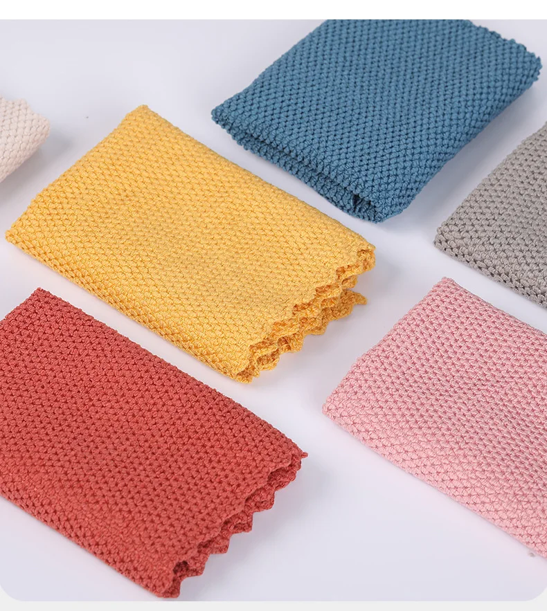 Microfiber Antimicrobial Kitchen Towel Quick-Dry Set Super Absorbent 4 Pcs Random Colors Solid Pattern Home Kitchen Use Adults details