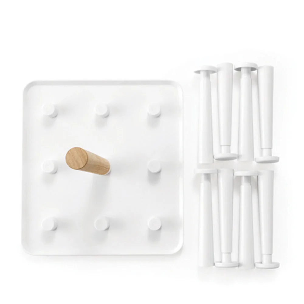 Creative Simple Plastic High Quality Kitchen Storage Tray Wall Mounted Single Tier Drip Cup Plate Holder European Style Durable