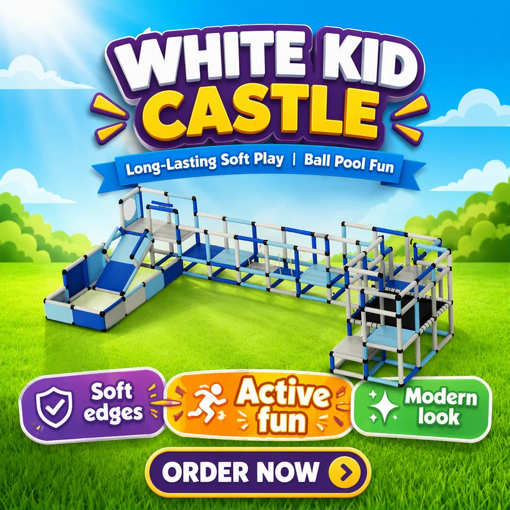 White Kid Castle Climber Indoor Playground Ball Pool PP Soft Play Equipment product detail 2