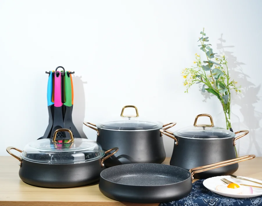 Hot Sell Pressed Induction Pots And Pan Set Non Stick Cookware Set Pans