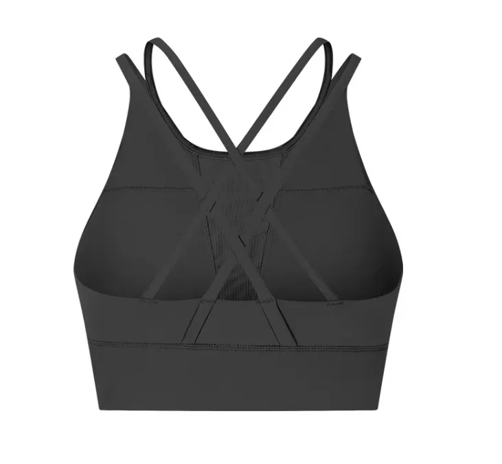 Spring And Summer 2022 New Mesh Yoga Bra,Pull Up The Round Collar