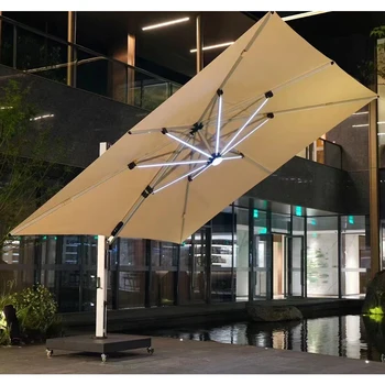 Glamping luxury big restaurant patio umbrella outdoor pool umbrellas outdoor garden umbrella with led light