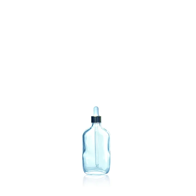 Luxury Cosmetic Transparent Face Serum Rectangle 100ML Serum Bottle Bottle With Dropper