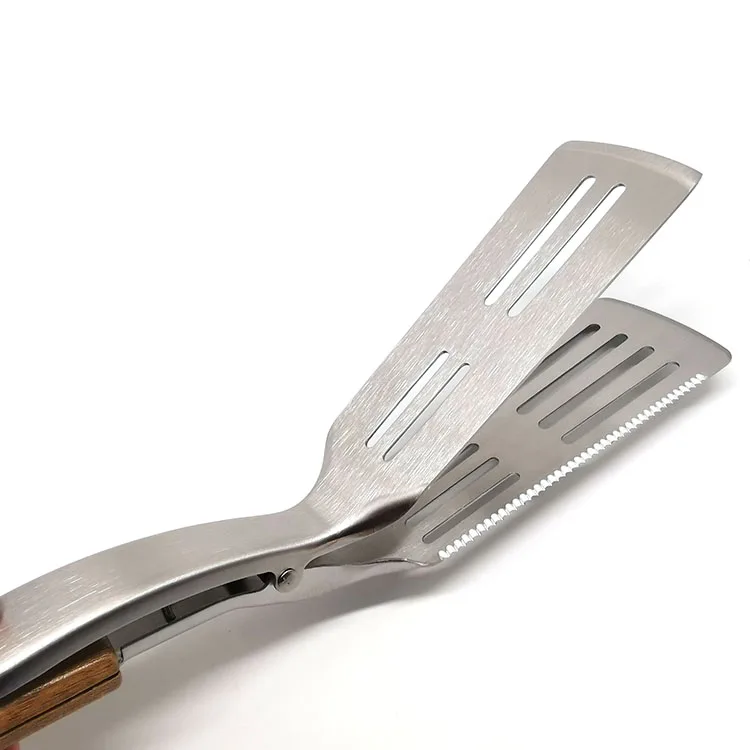 Multi Purpose Stainless Steel Grilling Bbq Turner Food Tong 2 In 1