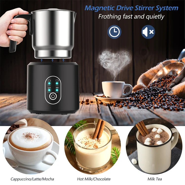 Electric Milk Frother 4 in 1 Milk Steamer 350ml Automatic Warm Cold Foam  Maker Foamy Hot Chocolate Handheld Milk Frother Coffee