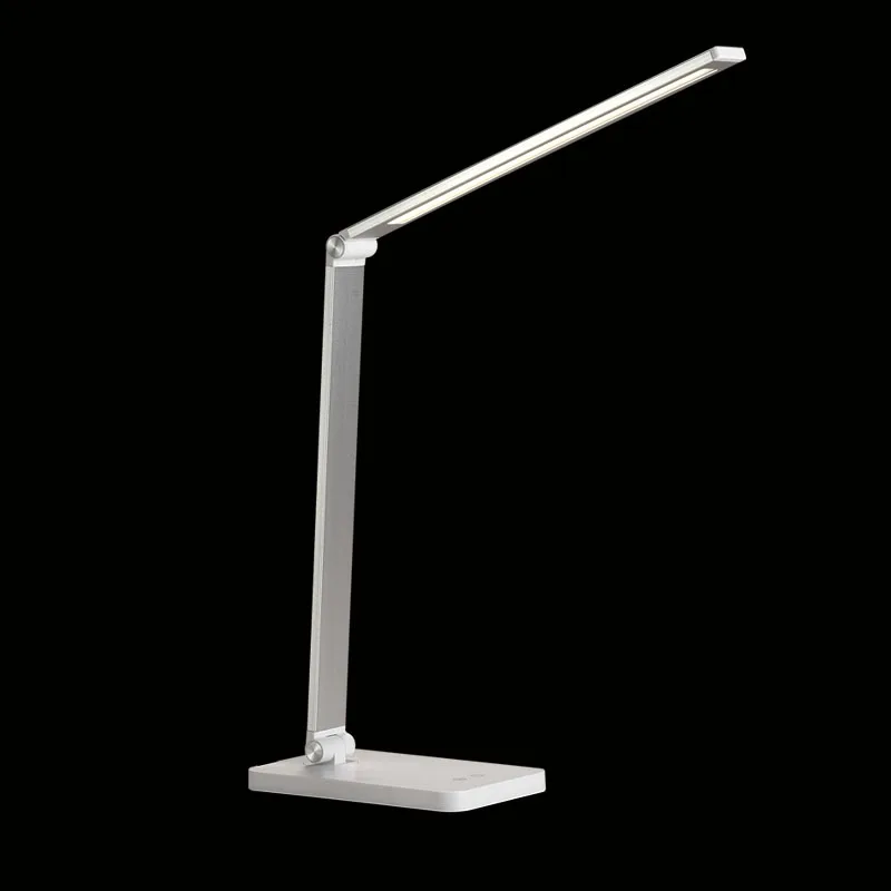 Eye production soft light no glare customized folding LED reading desk lights wireless charger study lamp  silver table lamp