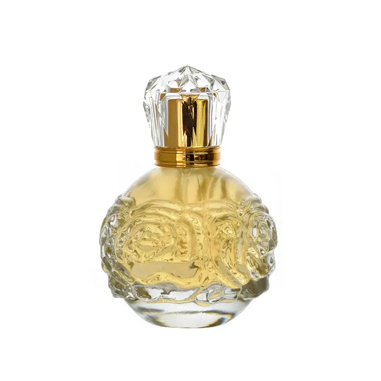 Customized 100ml 110ml 120ml Fancy Luxury High Quality Islamic Dubai Engraved Perfume Empty Spray Pump Clear Glass Parfum Bottle